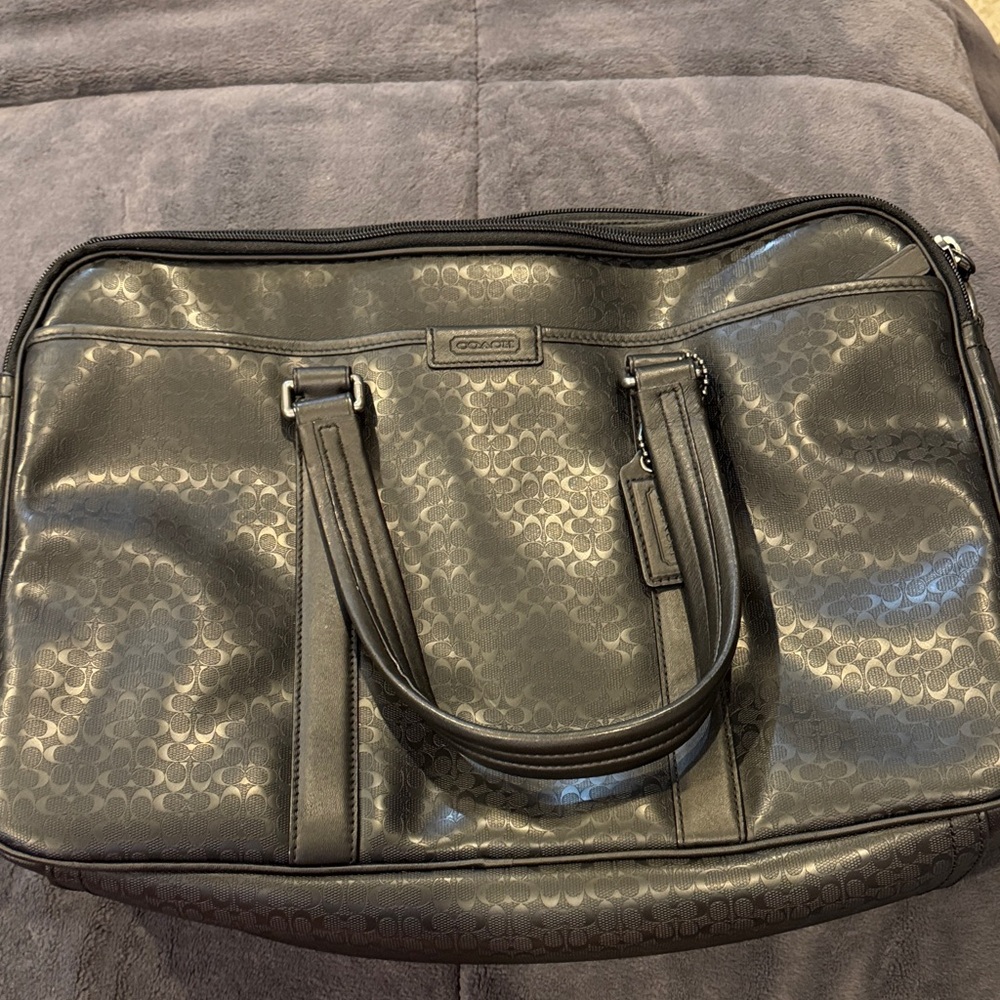 Coach Black Patterned Men's Briefcase - Picture 3 of 16